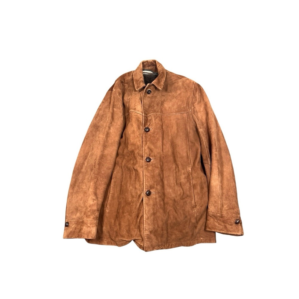Vintage 50 60s Bambergers Suede Fur-Lined Jacket Coat Western Ranch 38R